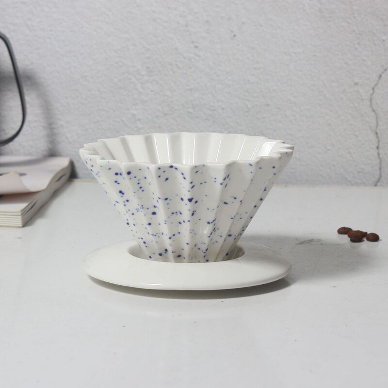 in stock ceramic coffee filter cup hand cup coffee drip filter with origami cake cup coffee funnel filter cup