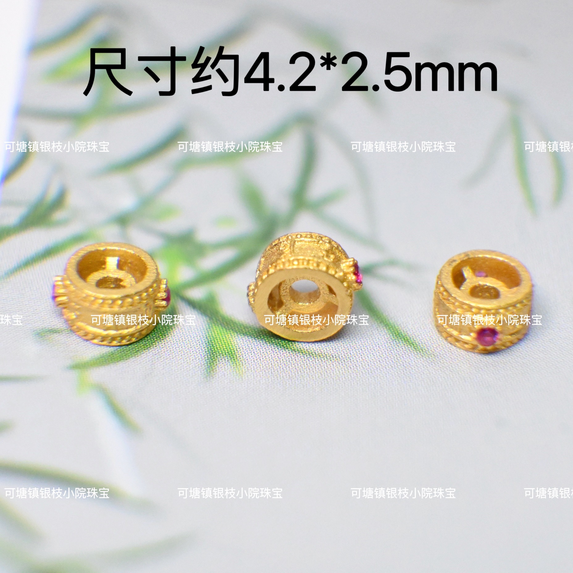 S925 Silver Gufa Gold Bead Frosted Money Beads Transfer Beads DIY Handmade Jewelry Bracelet Beaded Accessories Wholesale