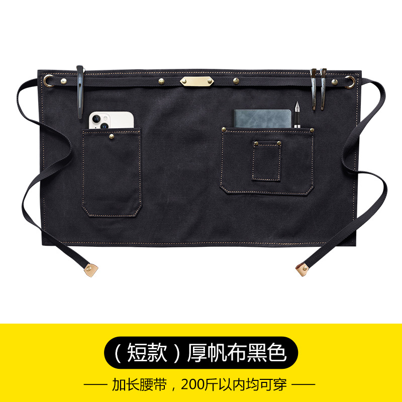 Estilo coreano delantal de lona gruesa media longitud corta opcional leche té barista trajes delantal de mezclilla al por mayor