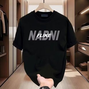 Heavy Cotton Short-sleeved T-shirt Casual Trendy Men's and Women's Summer Instagram Style All-match Round Neck Top Trendy All-match Men's Half-sleeve Top