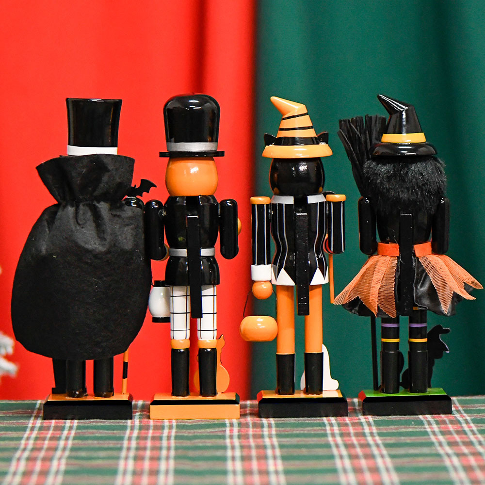 Nuevos productos 25cm Halloween muñecas cascanueces hombre calavera bruja transfronteriza horrores atmósfera al por mayor