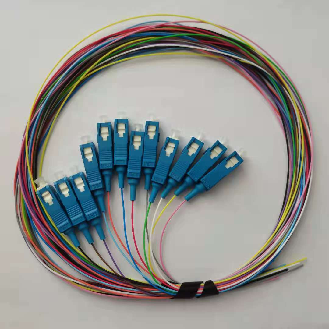 Shenzhen Hunan Fiber pigtailed, SC/UPC , 12 Colored pigtail,Carrier-class,Tail fiber manufacturer