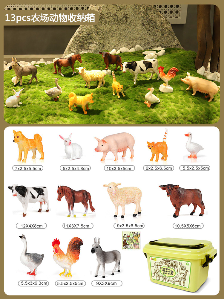 Los niños de simulación modelo animal traje de juguete elefante gorila tigre león hipopótamo Panda granja pequeño animal