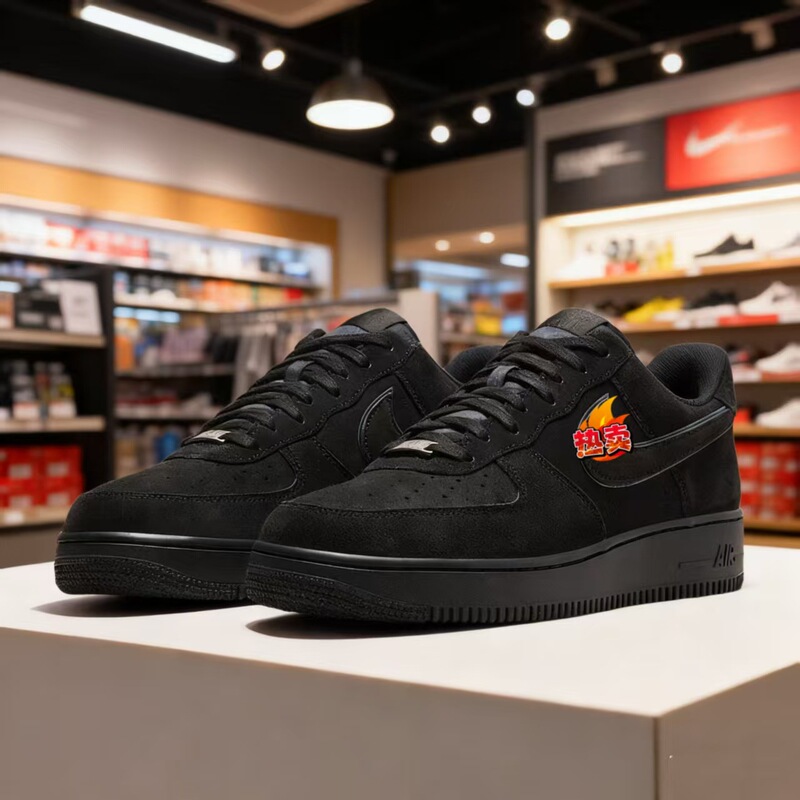 Men's 2025 Popular Suede Lightweight Casual Sneakers Air Force 1 Black Low-Top Retro Versatile for Men and Women Couples