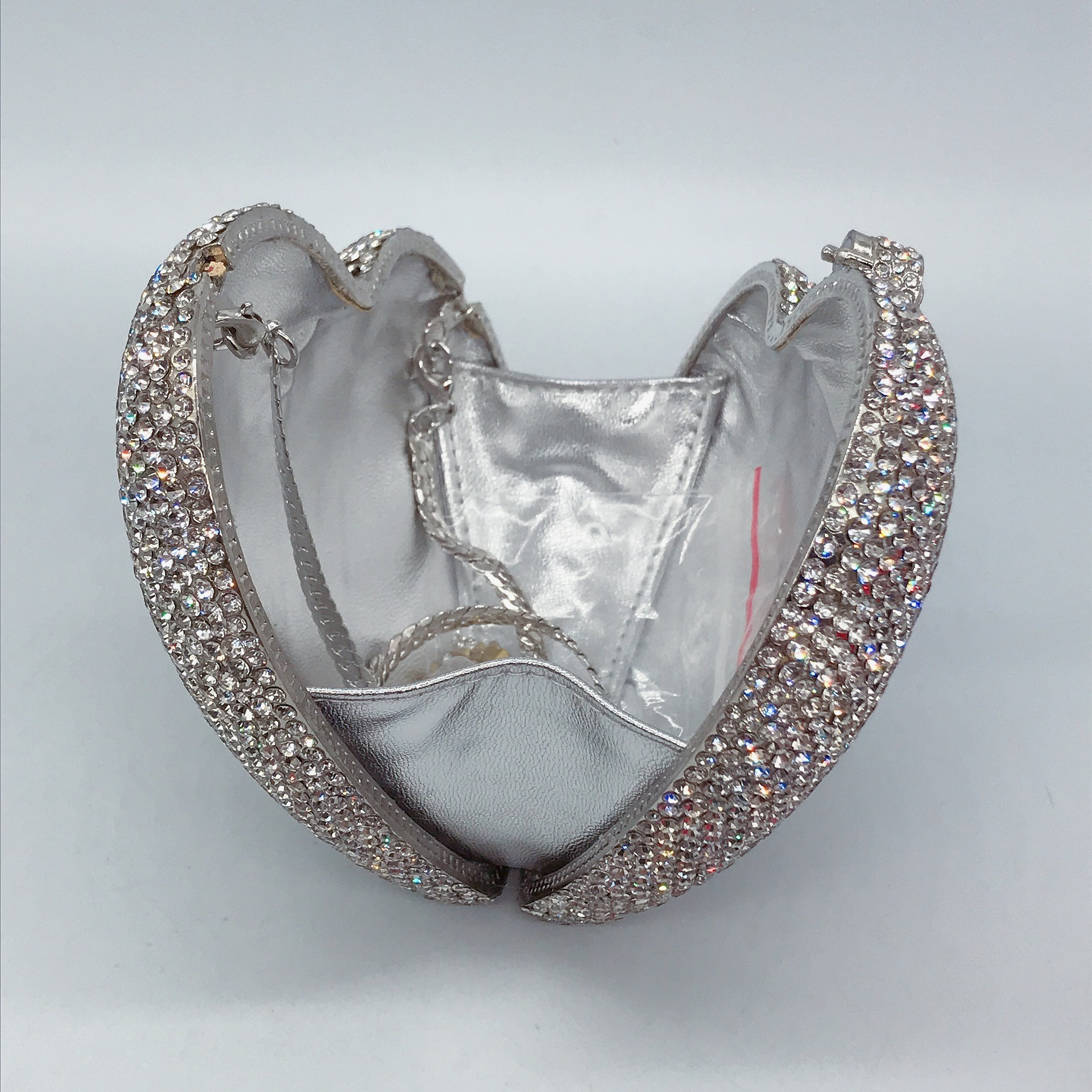 Bolsa de cristal de amor transfronterizo diamante de mano bolsas de mujer de diamantes de lujo lentamente taladro de fiesta vestido de noche bolsas cheongsam