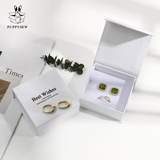 Source manufacturer flip gift box printable logo magnetic jewelry necklace jewelry ring earrings storage box