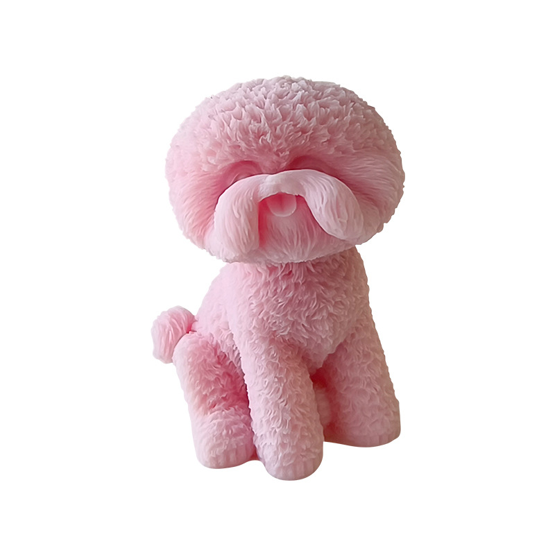 Jiahuimei tridimensional cachorro aromaterapia vela molde de silicona DIY perro de peluche vela decoración hecha a mano jabón molde de yeso