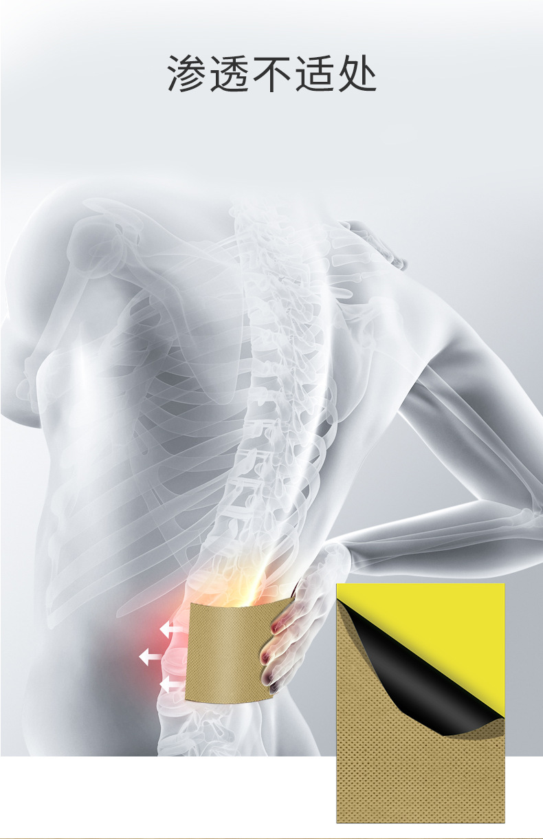 Yao Benren Musk Bone Plaster for Waist Joint and Muscle Discomfort Traditional Black Plaster 8 Patches specifications