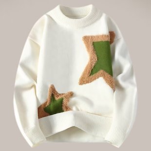 Youth Niche Design Sense Sweater Men's Autumn and Winter Warm Sweater Trendy Brand Men's Inner Base Sweater Trendy