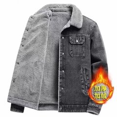 ベルベットのカウボーイコート男性2024秋冬の子羊のぬいぐるみ保温綿服レジャー青年修身ジャケット