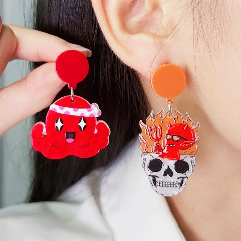 (Cross-border trading), acrylic earrings solar-powered, halloween