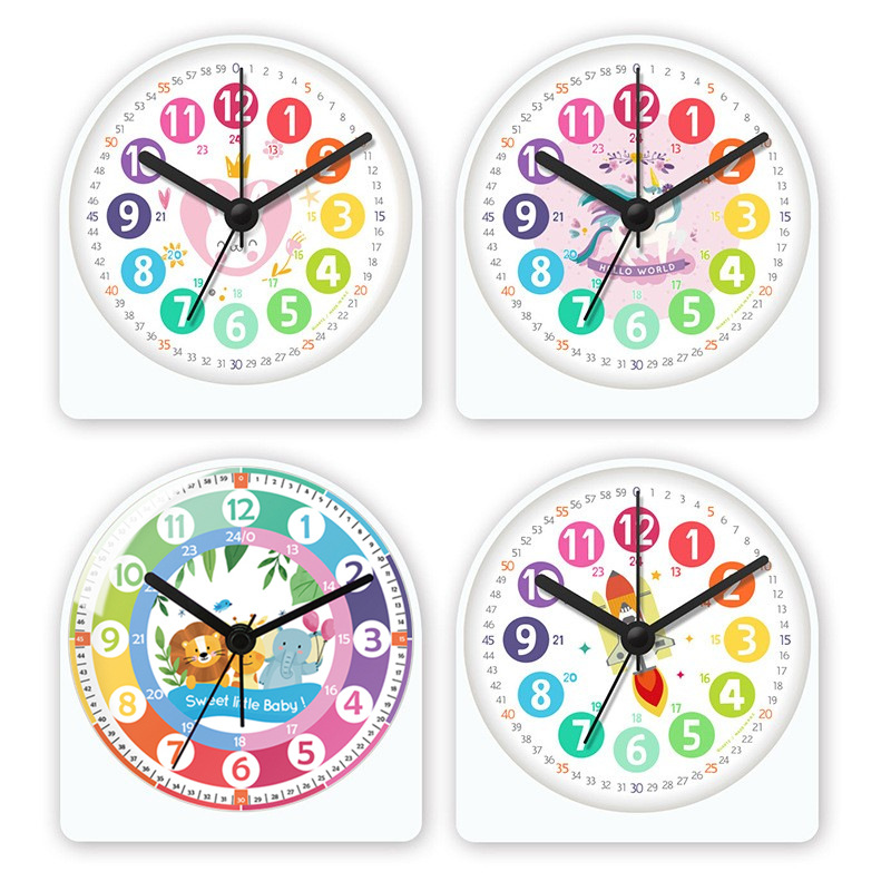 Reloj Despertador Infantil con Luz Nocturna de Plástico Silencioso para Dormitorio