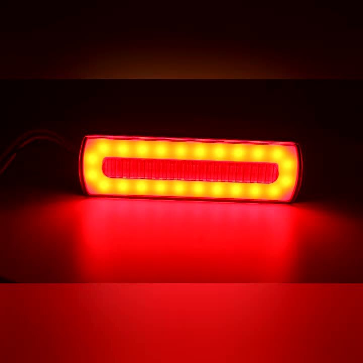 トラックサイドライト 40LED トラック改造二色導光流水ウインカー電動バイクブレーキテールライト|undefined