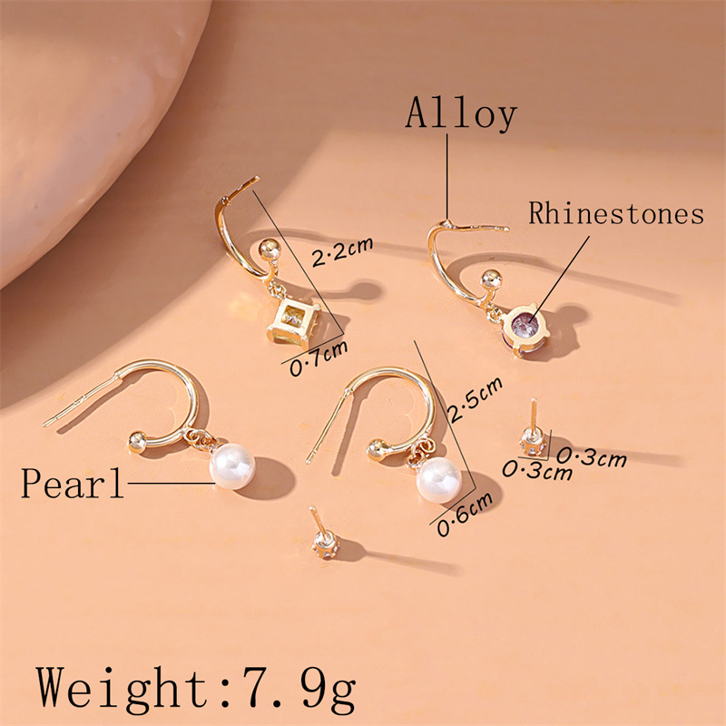 Fashion Geometric Alloy Plating Artificial Pearls Women's Earrings 1 Set display picture 23