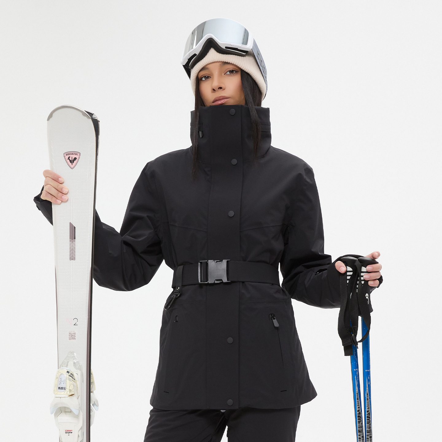 Women's Slim Fit Ski Jacket for Single and Double Skis, Quilted, Waterproof, 3L Fully Seam-Sealed, Dropshipping Available