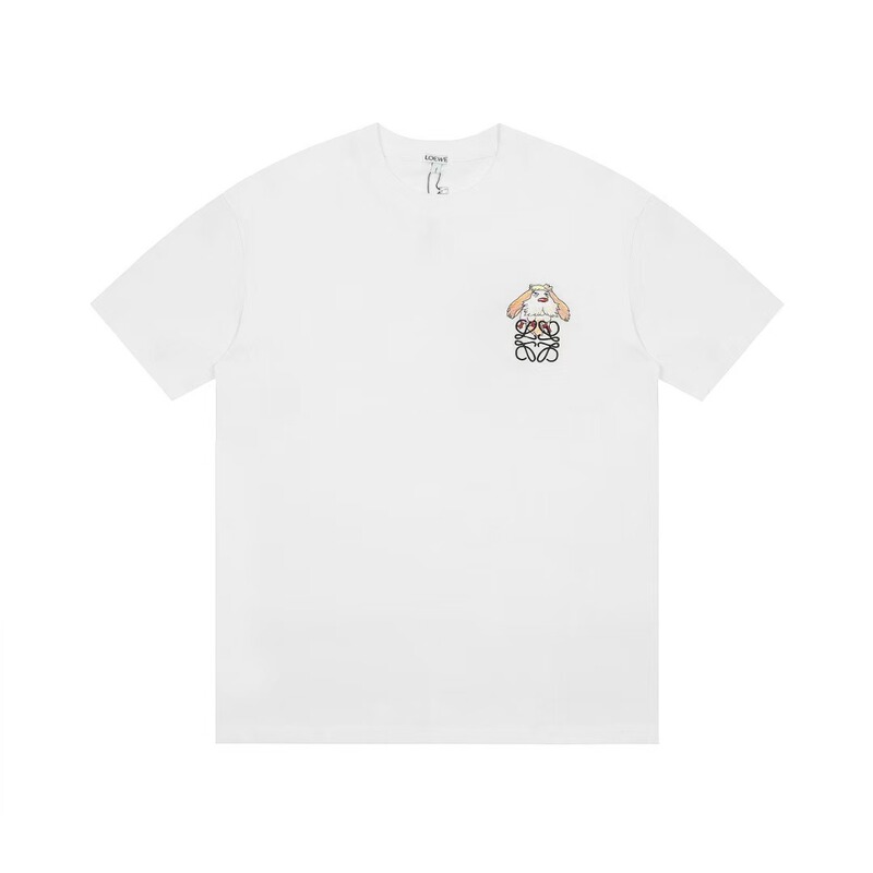クロスボーダー羅家高品質刺繍ロゴゆるい半袖男女モデルカジュアルファッション百合tシャツ潮牌|undefined