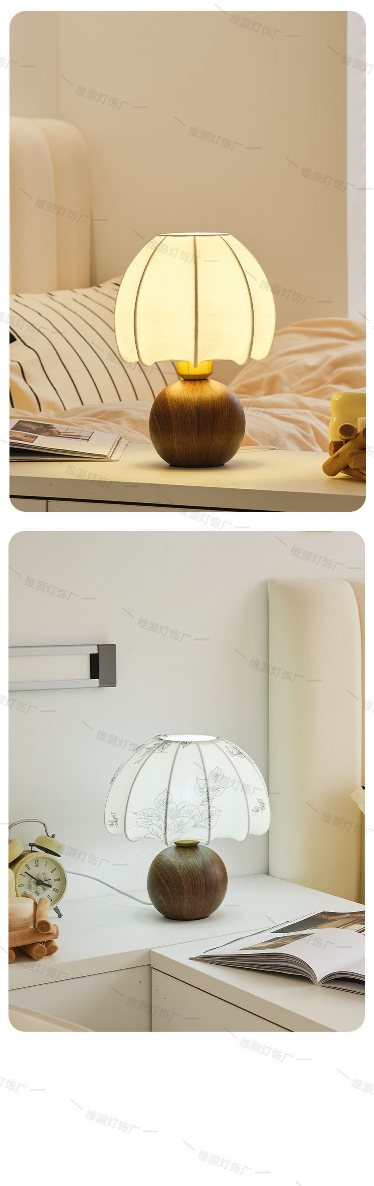 创意法式陶瓷台灯花纹复古民宿卧室床头灯客厅装饰台灯桌面摆件灯详情10