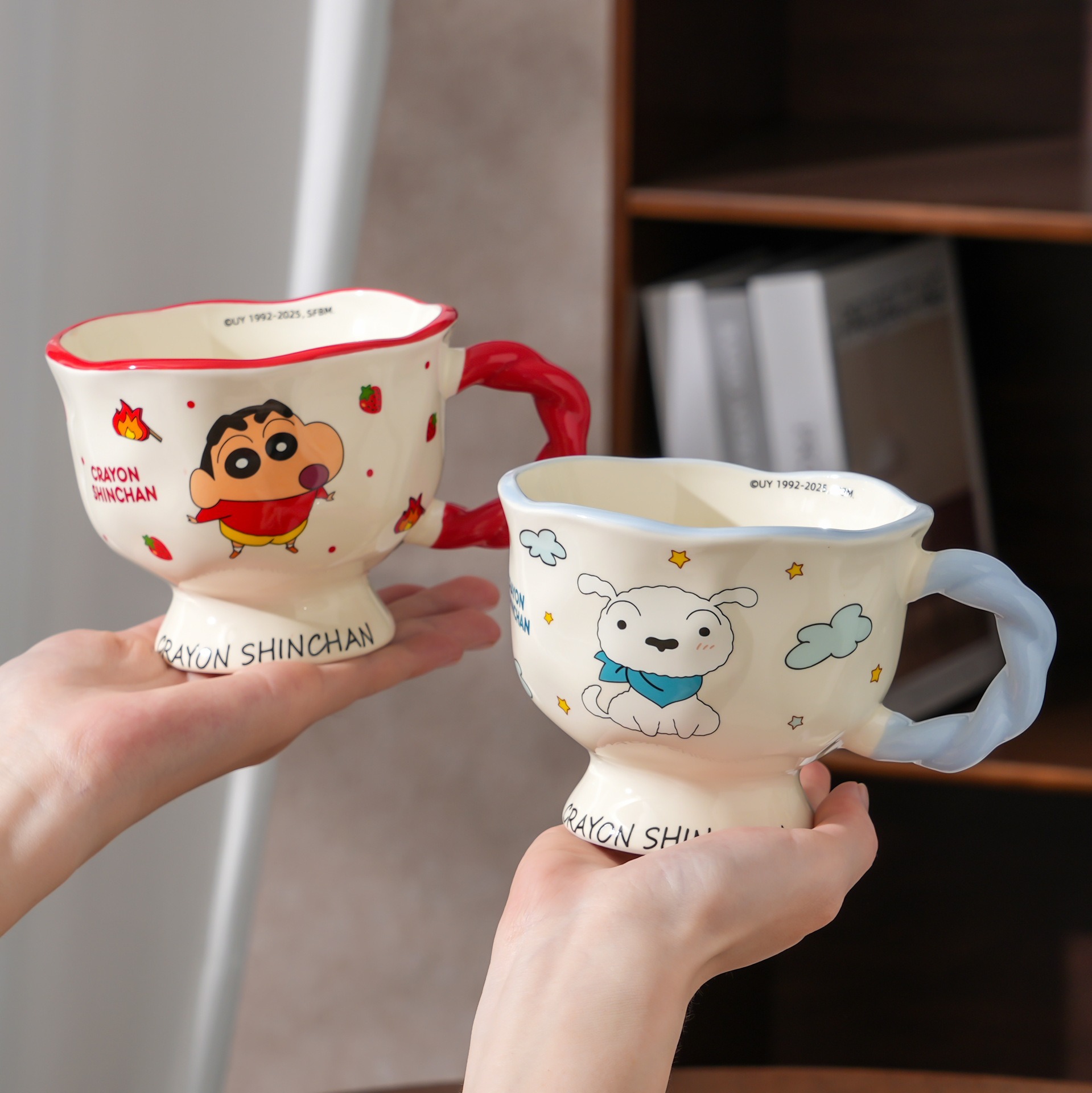 Crayón pequeño nuevo auténtico autorizado copos de marca tazas de agua tazas de cerámica tazas de café caseras de desayuno regalo