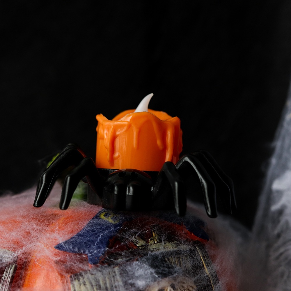 Halloween araña lámpara atmósfera suministros de diseño LED vela electrónica lámpara de calabaza adornos accesorios de decoración lámpara de ojo