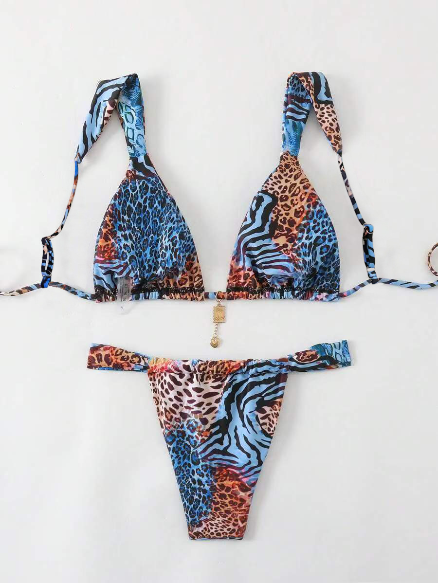 GraceChic 2025 New European And American Swimwear Sexy Cross-Border Bikini Printed Tie High-End Hot Girl Pure Desire Swimsuit For_voghion.com