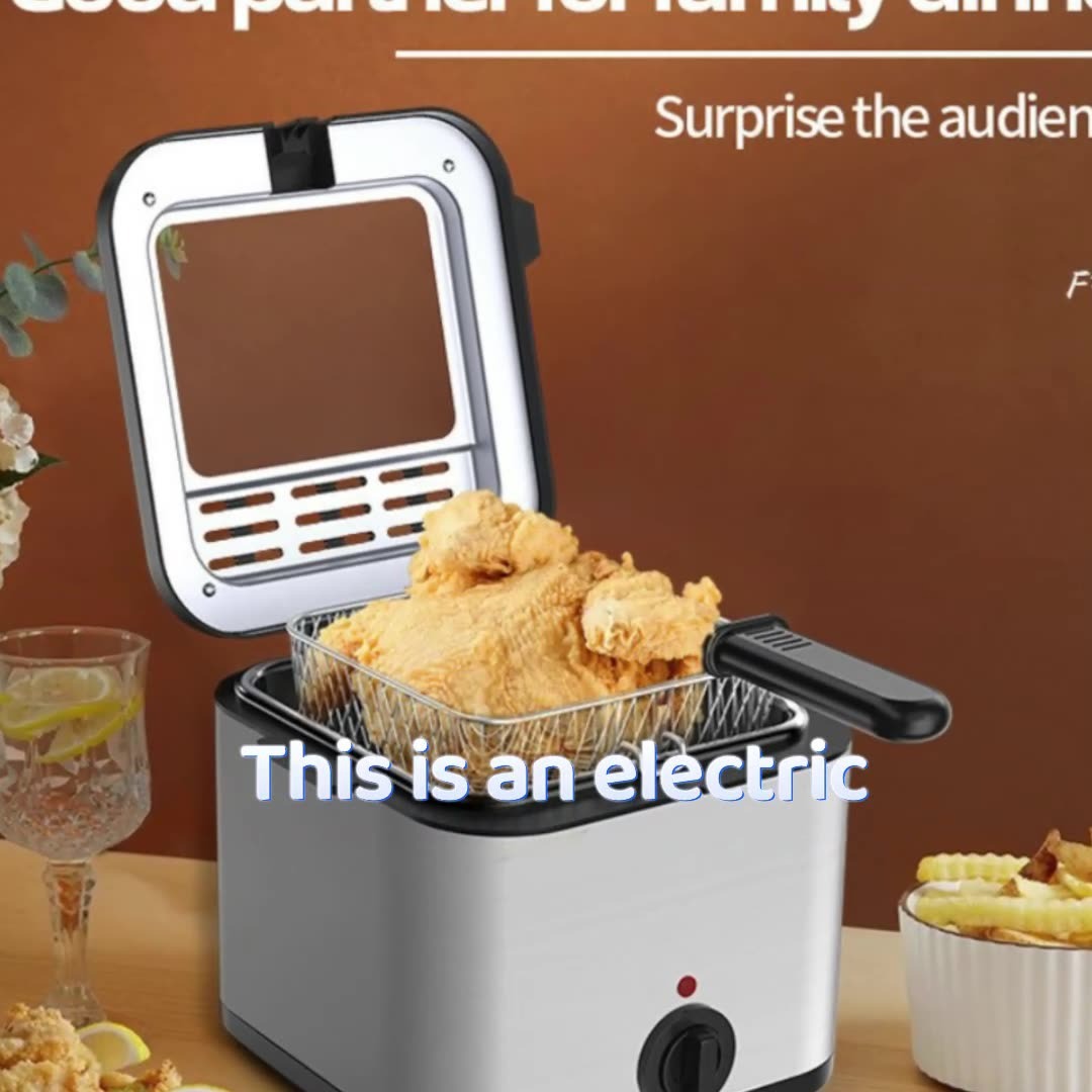 Cross-Border Large-Capacity Household Stainless Steel Square Fryer for Frying Potato Chips and Fried Chicken Steaks All-In-One Electric Fryer
