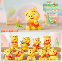 卡通创意小熊维尼可爱表情包盲盒桌面摆件树脂工艺品车载装饰直销