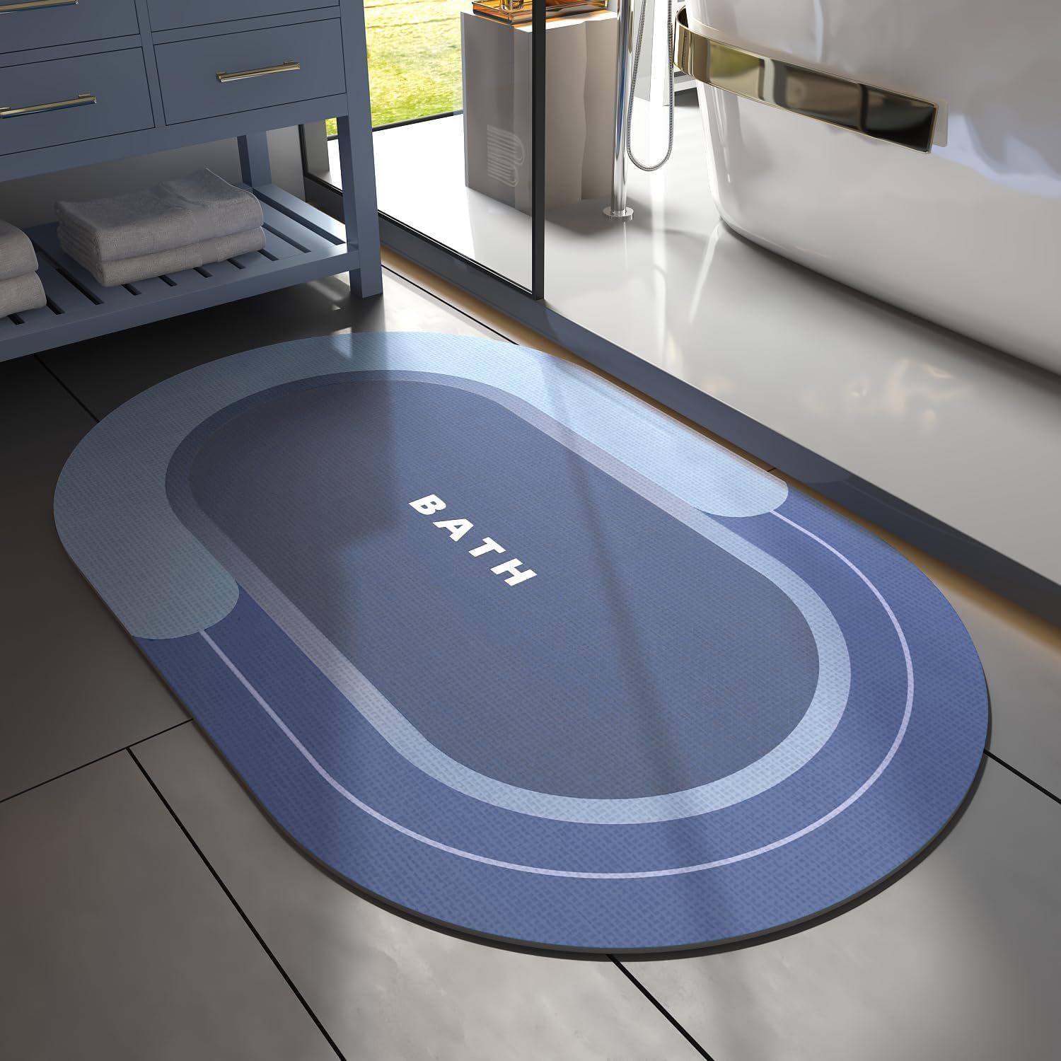 Oval Bath - azul marino