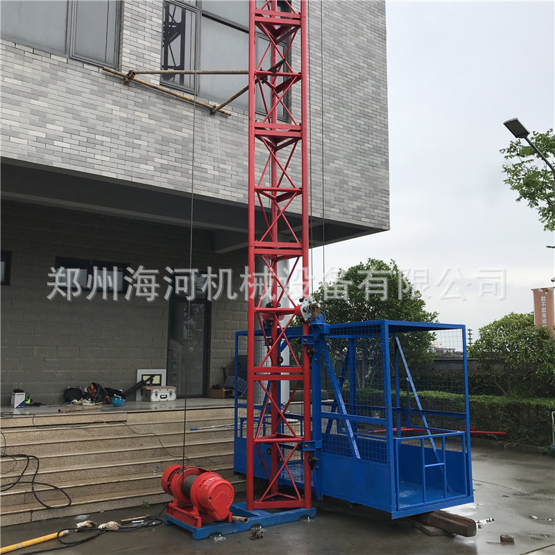 2021乡镇农村建筑物料提升机 单边单箱升降机提货机 防坠保护器