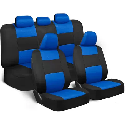 Trade Export to Russia, Mexico, Universal seat cover - blue-and-black-9-piece-set-five-seats