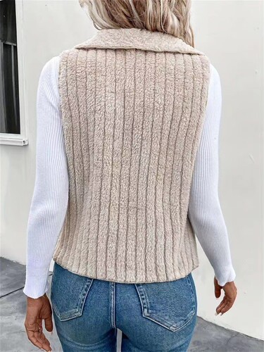 Eurasian Autumn/Winter New Style Fashion Casual Simple Sleeveless Universal Vest Backless Jacket