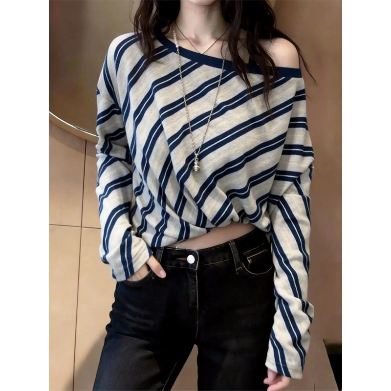Áo nữ kiểu Pháp thiết kế cảm giác nhỏ thời trang nữ tính — sọc chi tiết 1