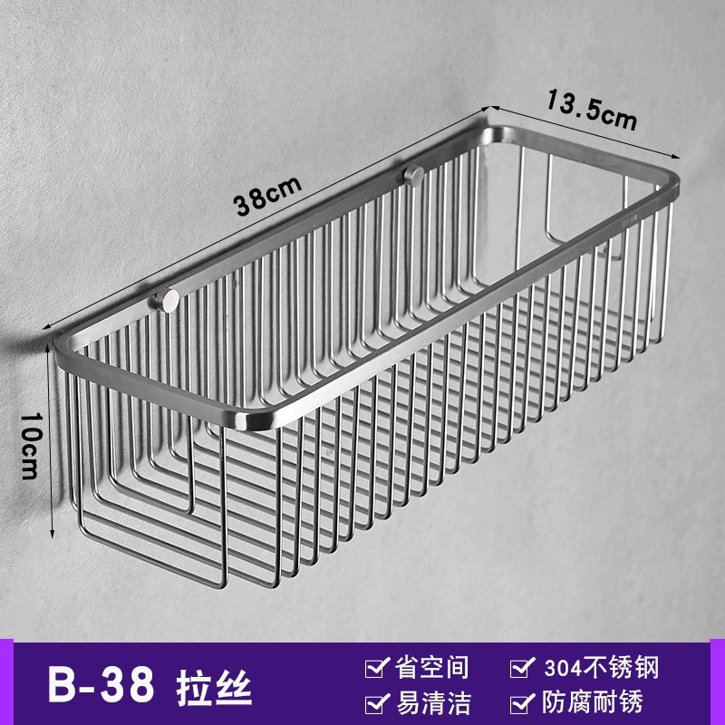 304 acero inoxidable estante de baño rectangular colgado en la pared almacenar cestas de red inodoro sala de ducha lavabo marco de esquina