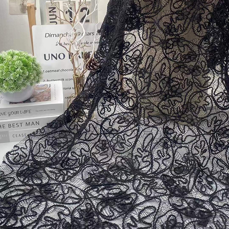Rope Embroider Lace Embroider Mesh Lace Women's Fabric Autumn and Winter New High-End Embroider Fabric Rope Embroider Lace Embroider Mesh Lace Women's Fabric Autumn and Winter New High-End Embroider Fabric