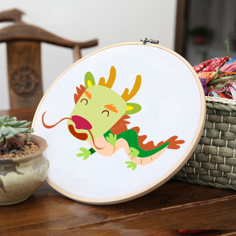 Jinhao bordado hecho a mano DIY material paquete principiante niños simple tela Cruz puntada grande colgante pintura 26cm