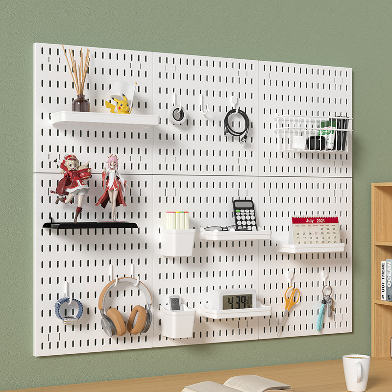 Hole Board Storage Rack Student Dormitory Wall Storage Bathroom Hallway Hole-free Installation Wall Hanging Hole Board Hole Board Storage Rack Student Dormitory Wall Storage Bathroom Hallway Hole-free Installation Wall Hanging Hole Board