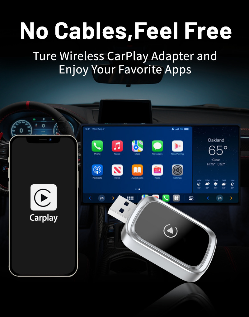 Cross-Border Wireless Carplay Box Upgrade Android Smart Car-Machine Interconnection Module Car Carplay Printed Logo