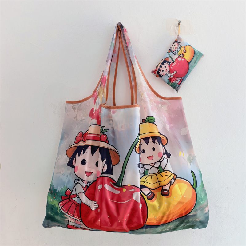 New Eco-Friendly Shopping Bag Single Shoulder Supermarket Grocery Bag Foldable Portable Storage Tote Bag in Stock Large Size