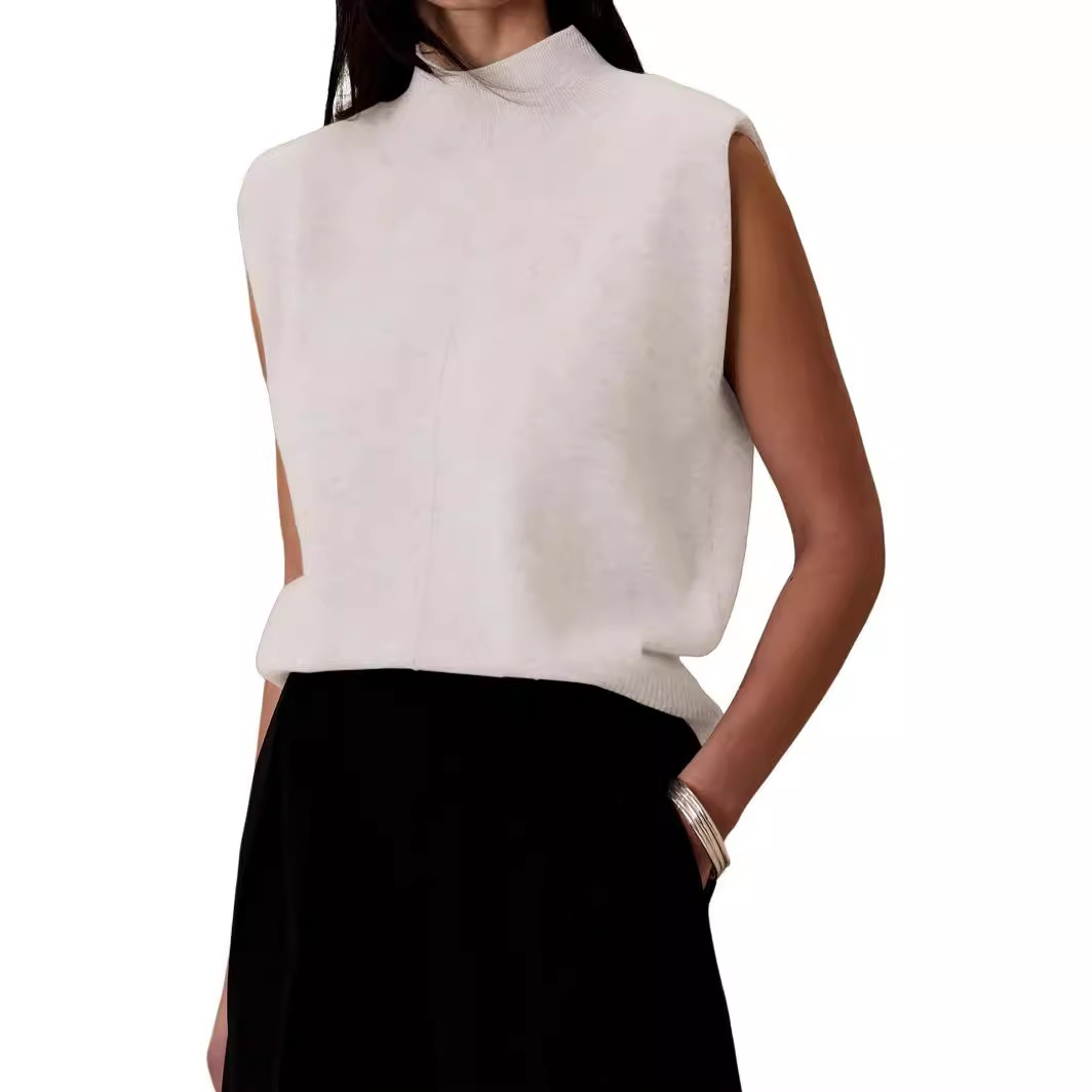 solid color colored fashionable knitted vest sleevless
