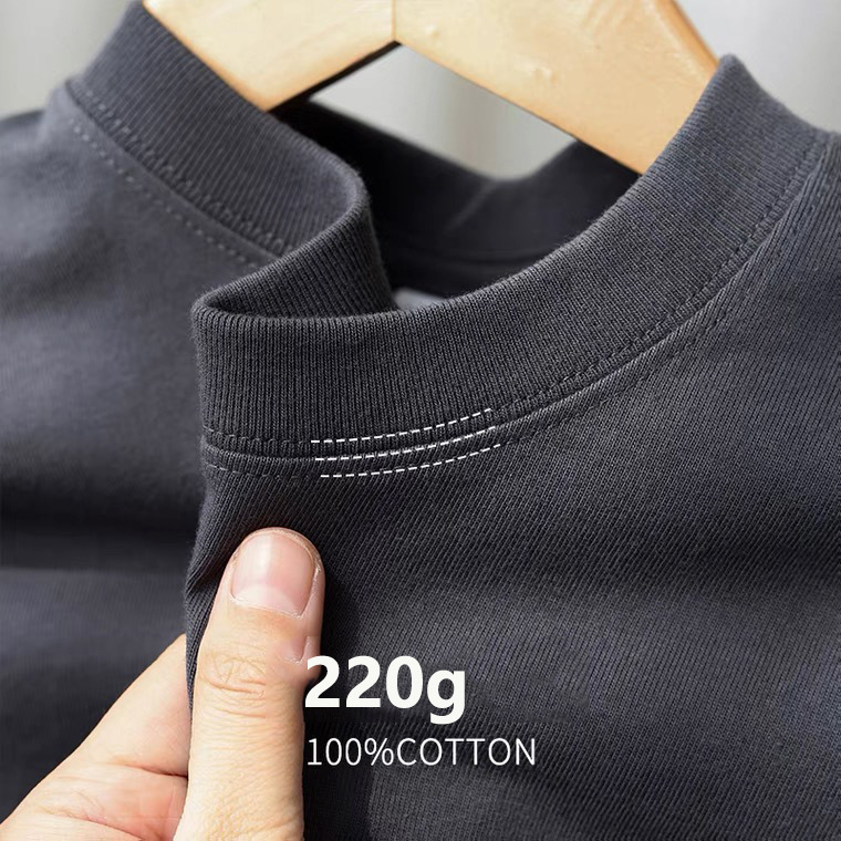 重ポンド240g純綿半袖tシャツ女性韓国版ゆるい丸首上着純色半袖シャツ服男性服|undefined