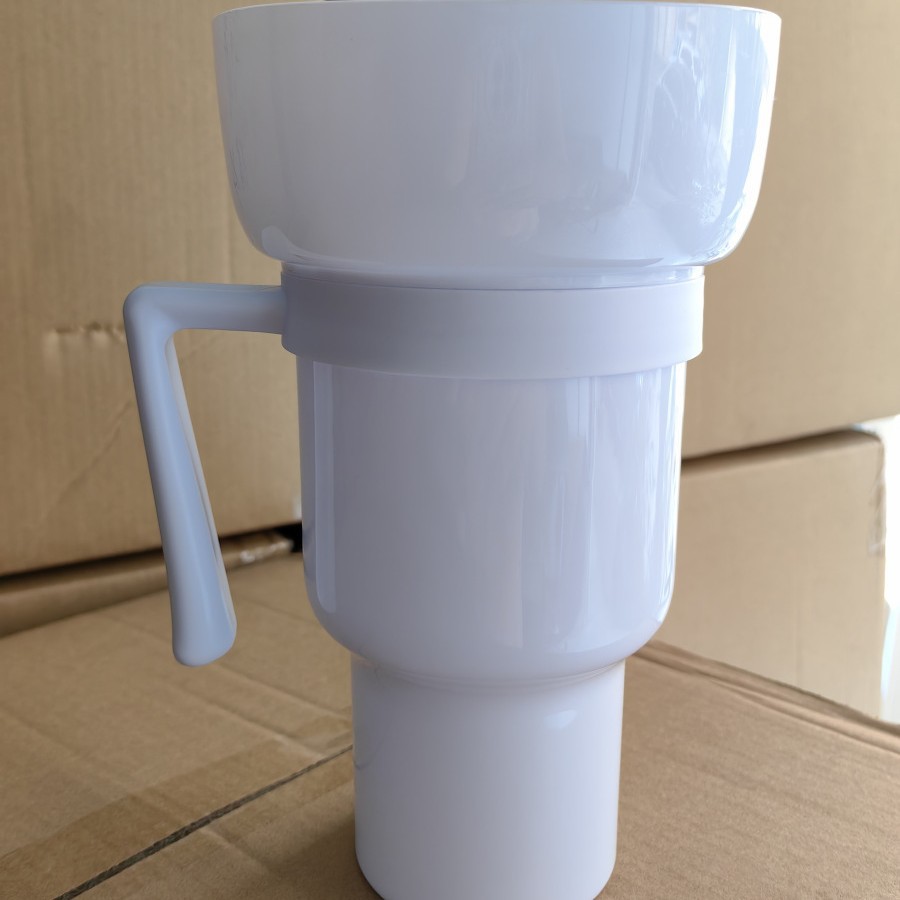 Taza de bebida de palomitas de maíz taza de cola taza de bocadillos taza de palomitas de maíz estadio tumbler taza de paja con mango