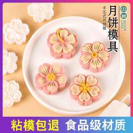 2025新款月饼模具手压式做冰皮流心50克75g100g63g80广式家用烘焙