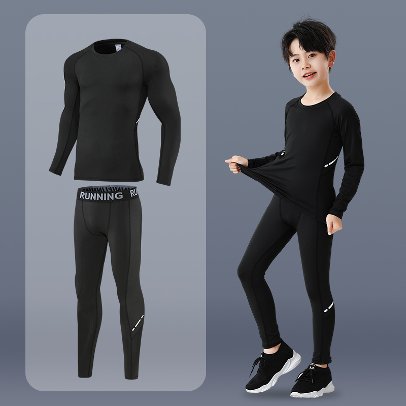 Basketball Clothes Children's Tight Clothes Training Clothes Boys Physical Fitness Football Teenagers Quick-drying Base Sports suit Autumn and Winter