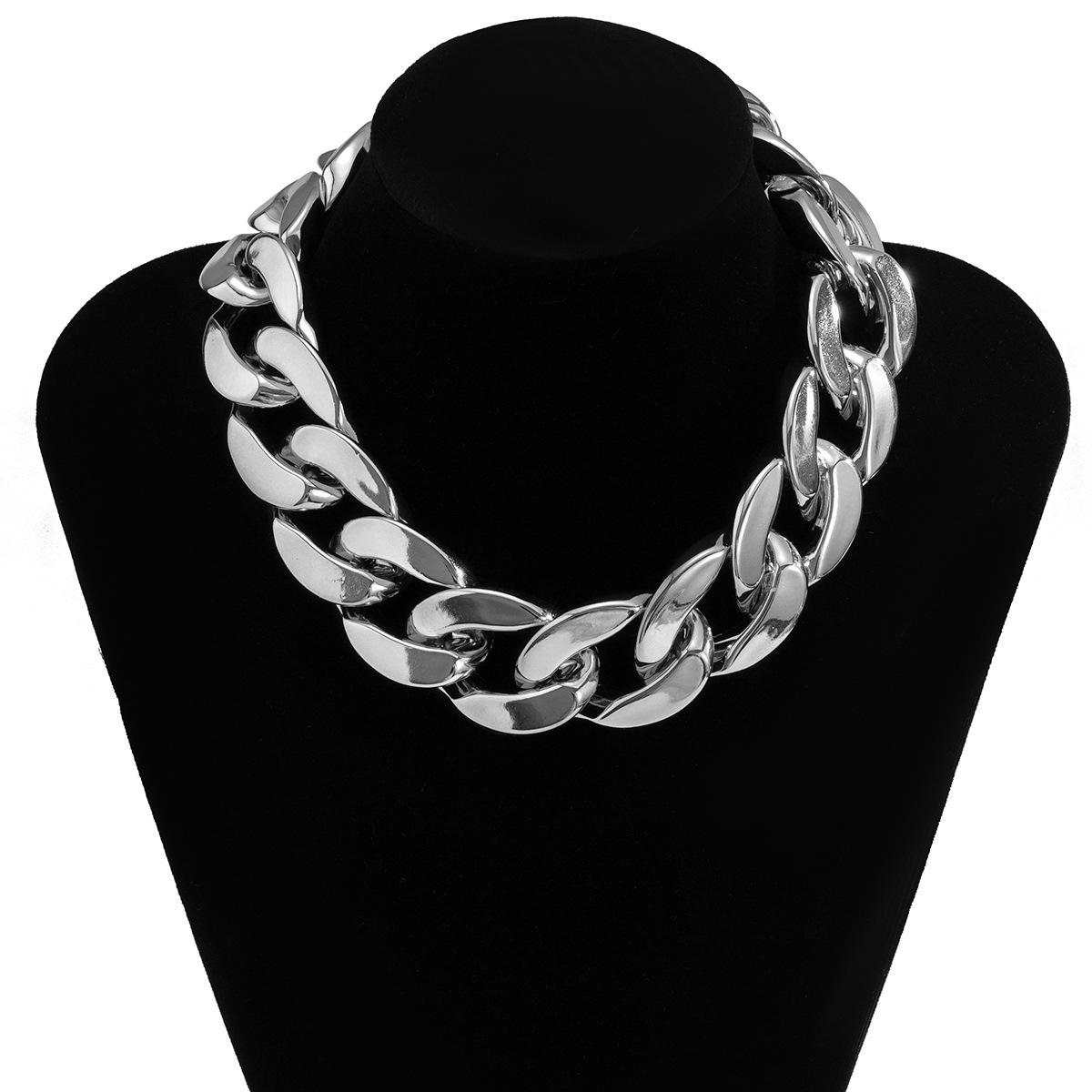 Vintage Style Geometric Solid Color Plastic Aluminum Plating Chain Unisex Necklace display picture 5