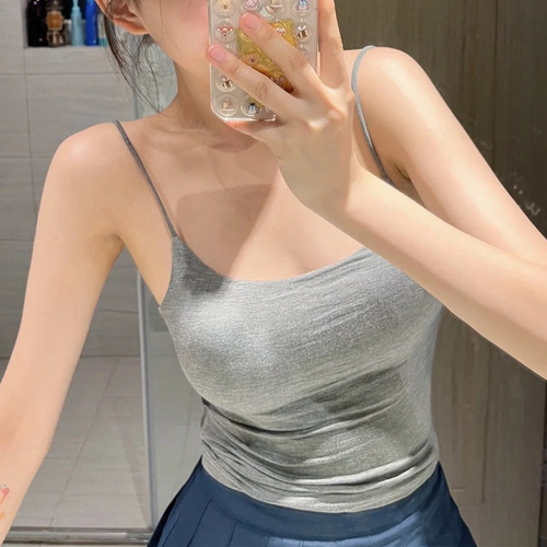 Apricot super soft thickened modal straps women's breast pads slim and sexy inner layering shirt