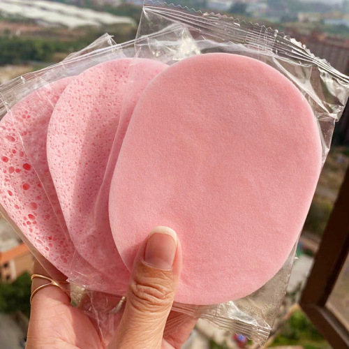 Factory Direct Sale Beauty Salon PVA Kelp Face Cleansing Pads with Elliptical Sponge Cleansers, Delicate Cleansing Face Pads for Caiwei