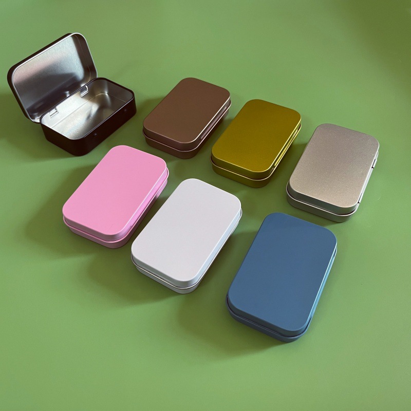 现货迷你翻盖方形小铁盒 小碎石镀锌马口铁铁盒20根装铁盒U盘铁盒