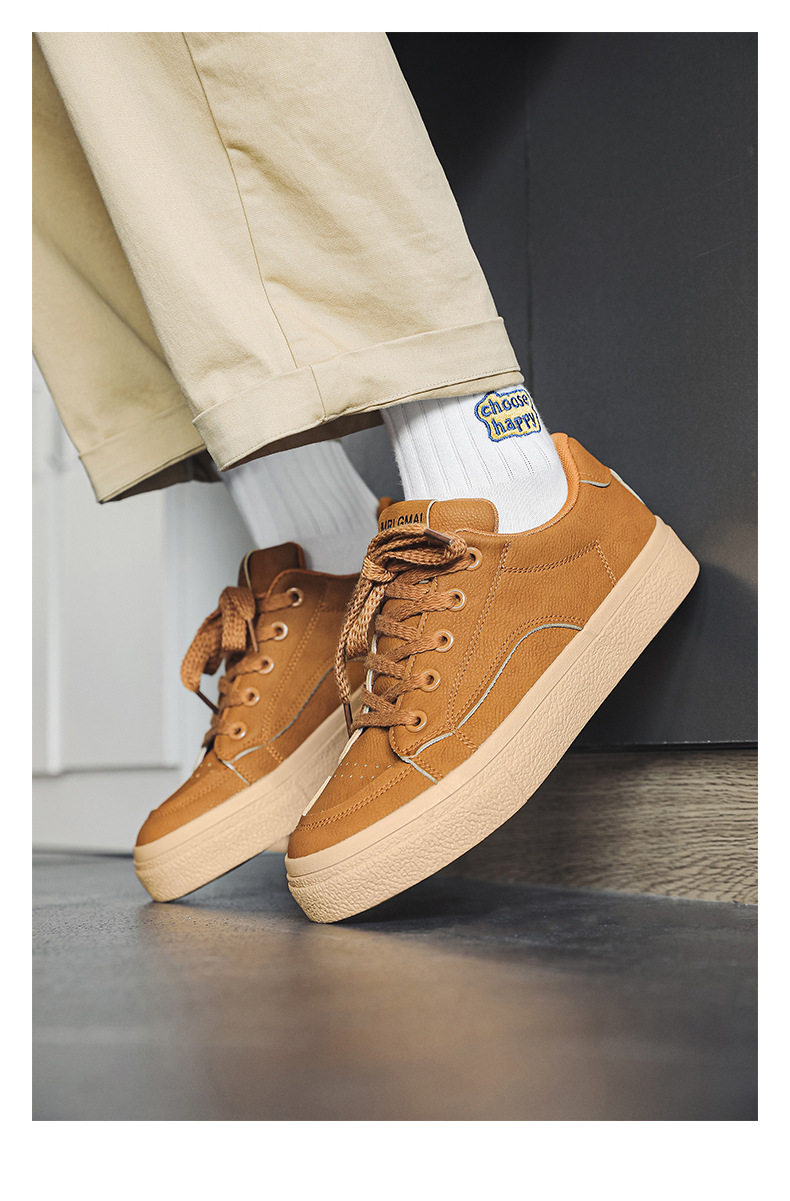 Sapatos masculinos de couro, elegantes e versáteis, casuais, com sola macia e cano baixo_voghion.com