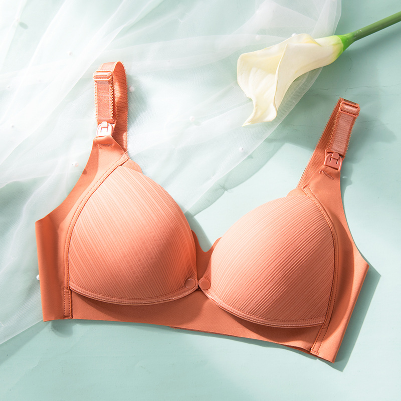 Sujetador de enfermería Tingfei empuja hacia arriba la ropa interior de las mujeres embarazadas de algodón de enfermería hebilla frontal hebilla abierta sujetador de posparto
