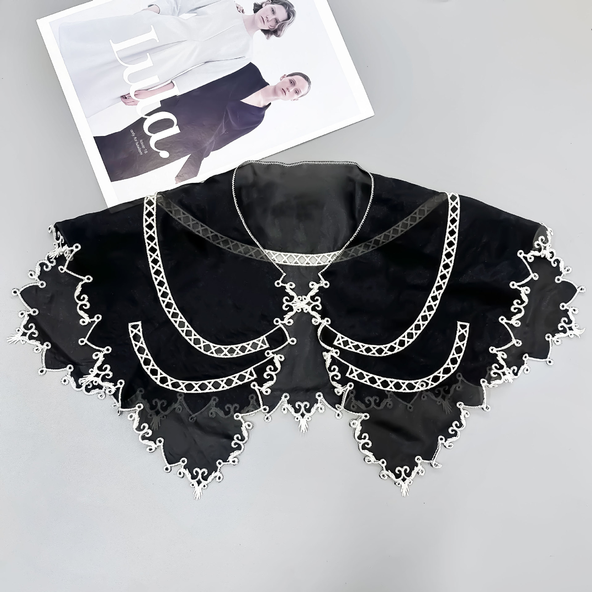 Negro y blanco, ogan de cuello falso, niños, ropa de abrigo de image 2