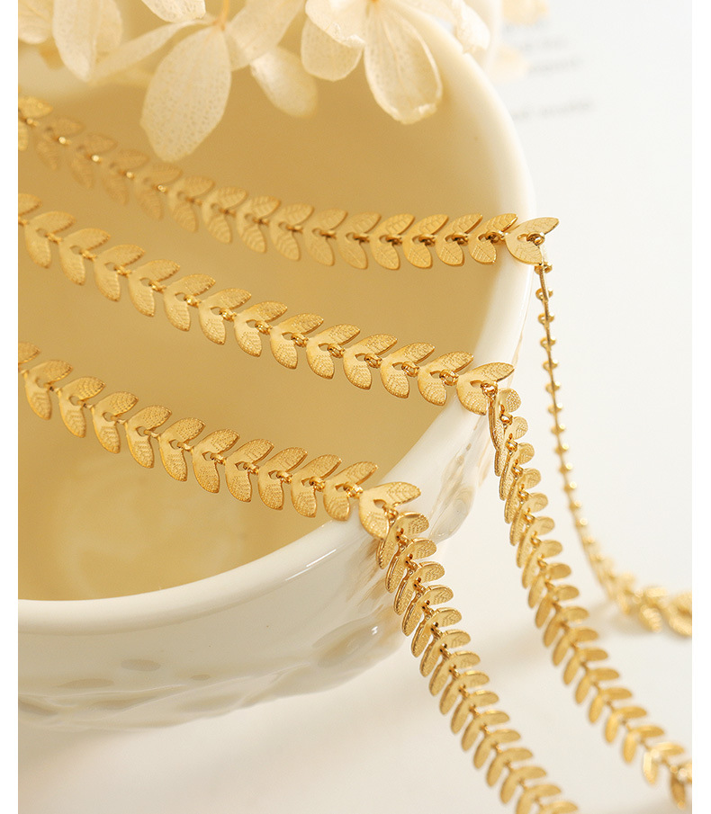 Simple Style Leaf Titanium Steel Necklace